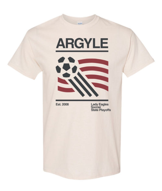 LADY EAGLES PLAYOFFS 2026 Gildan 100% Cotton Short Sleeve Tee - Natural