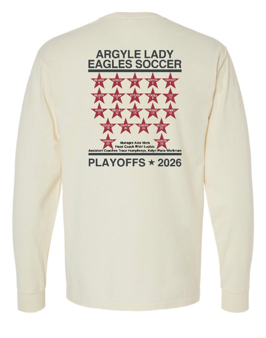 LADY EAGLES PLAYOFFS 2026 ComfortWash Garment Dyed Long Sleeve Tee - Parchment