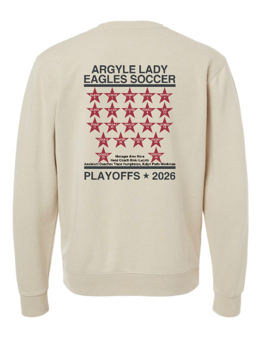 LADY EAGLES PLAYOFFS 2026 Independent Trading Midweight Pigment Dyed Crewneck Sweatshirt - Pigment Ivory