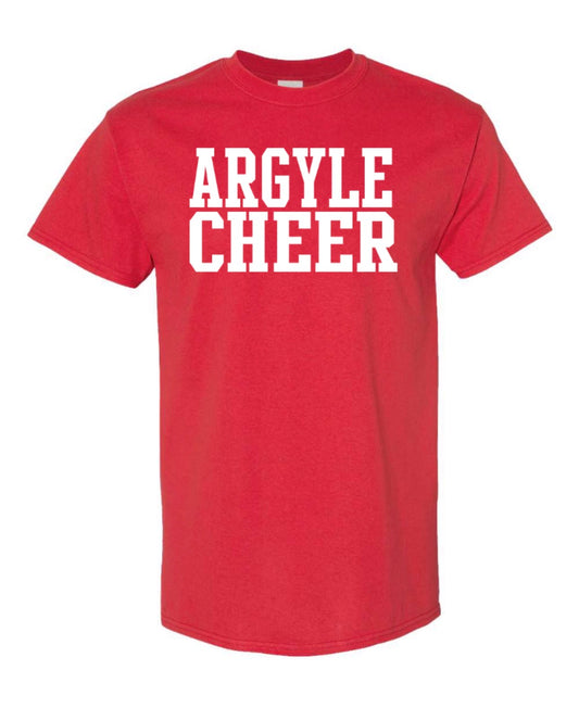 Original ARGYLE CHEER Short Sleeve Tee - Youth + Adult - Red