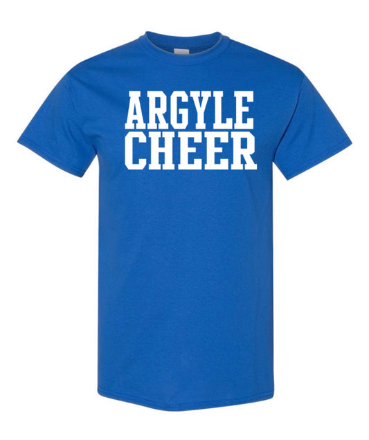 Original ARGYLE CHEER Short Sleeve Tee - Youth + Adult - Royal