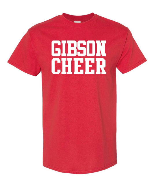 Original GIBSON CHEER Short Sleeve Tee - Youth + Adult - Red