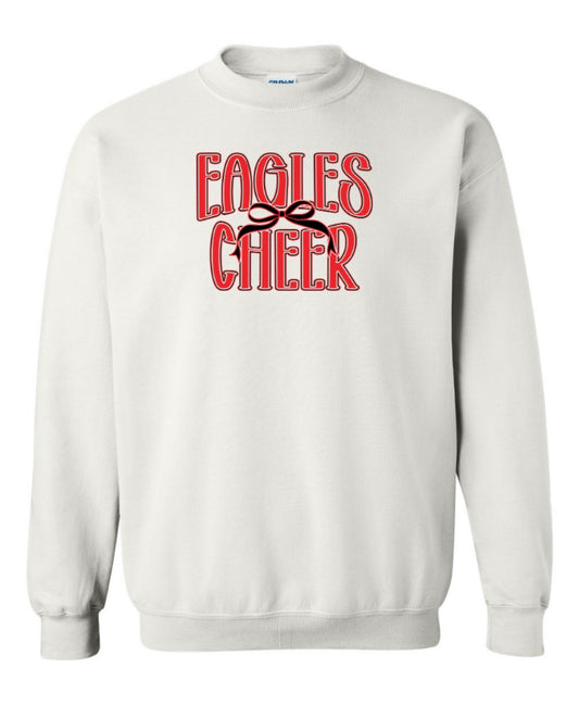 Eagles CHEER BOW Crewneck Sweatshirt - Youth + Adult - White