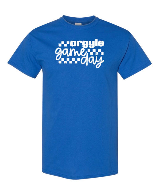 ARGYLE GAMEDAY Short Sleeve Tee - Youth + Adult - Royal