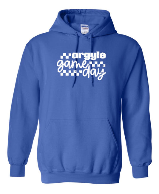 ARGYLE GAMEDAY Hoodie Sweatshirt - Youth + Adult - Royal