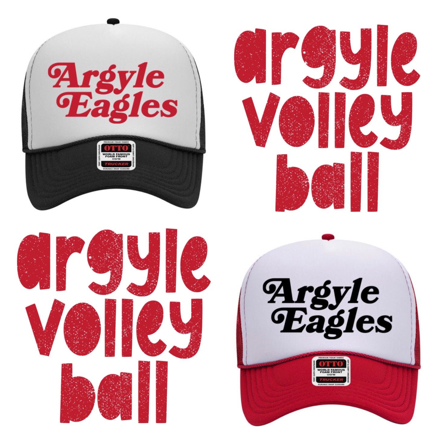 Argyle Eagles - Foam Trucker Hat - Red/White