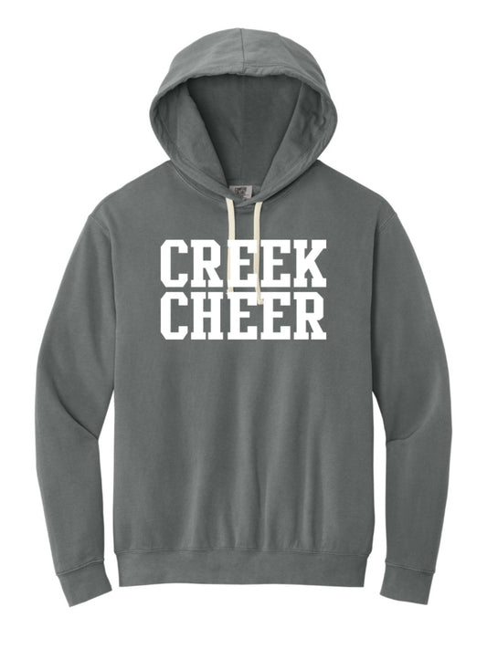 ADULT Original CREEK CHEER Comfort Colors Garment-Dyed Lightweight Hooded Sweatshirt - Grey