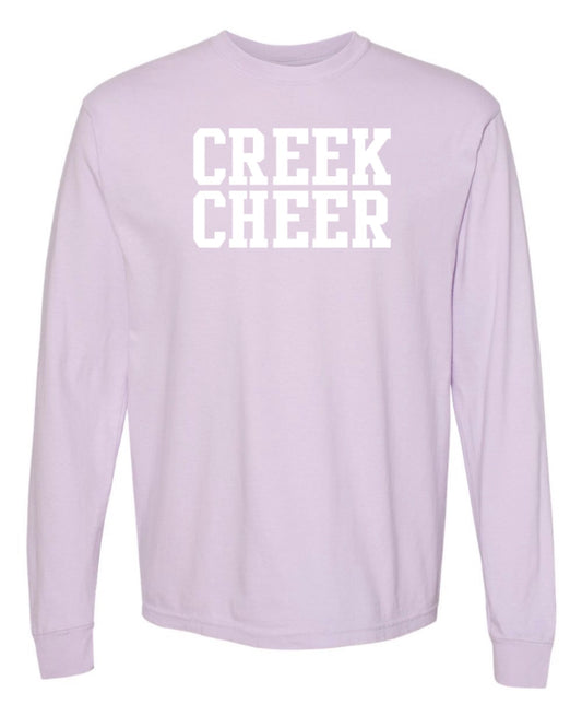 ADULT Original CREEK CHEER Comfort Colors Garment-Dyed Long Sleeve Tee - Orchid