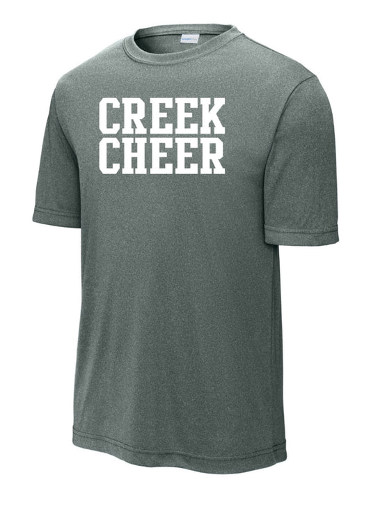ADULT Original CREEK CHEER Sport-Tek Posicharge Competitor Tee - Grey Concrete Heather