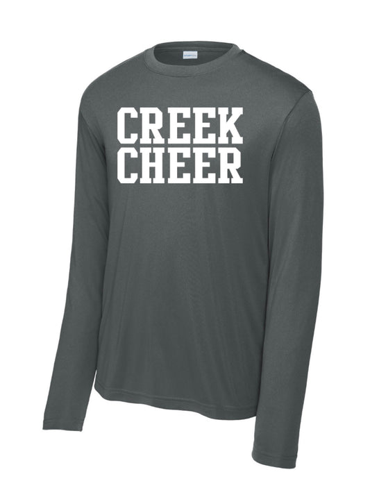 ADULT Original CREEK CHEER Sport-Tek Posicharge Competitor Long Sleeve Tee - Iron Grey