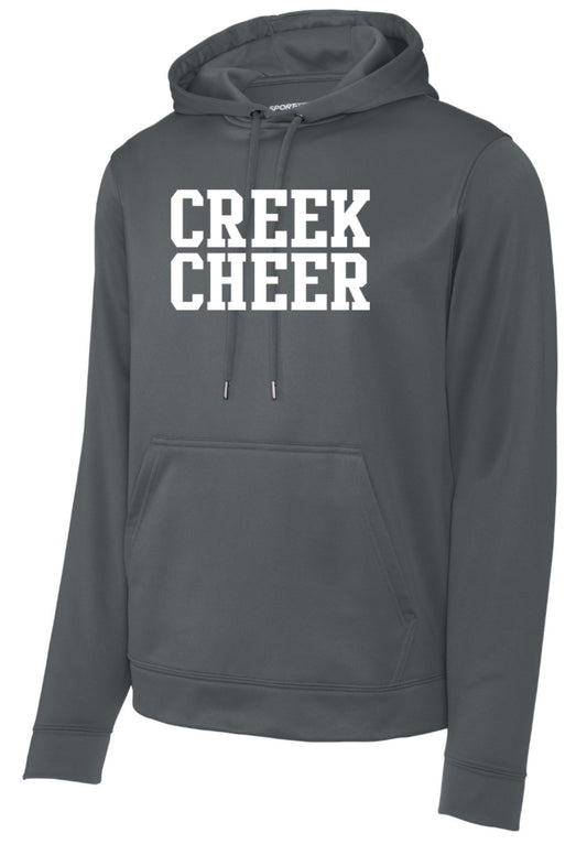 ADULT Original CREEK CHEER Sport-Tek Sport-Wick Fleece Hooded Pullover - Dark Smoke Grey