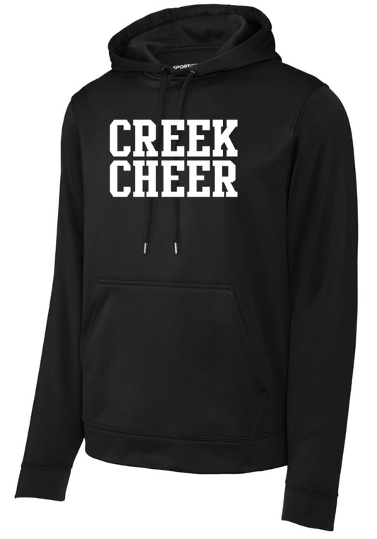 ADULT Original CREEK CHEER Sport-Tek Sport-Wick Fleece Hooded Pullover - Black