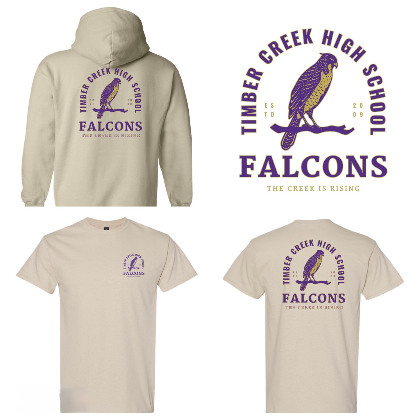 ADULT FALCONS ARCH Gildan Heavy Blend Hooded Sweatshirt - Sand
