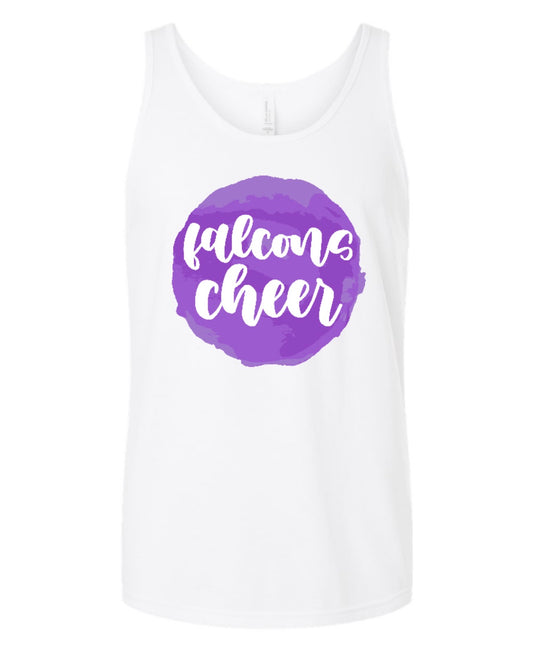 ADULT WATERCOLOR Falcons Cheer Bella+Canvas Unisex Heather CVC Tank - Solid White Blend