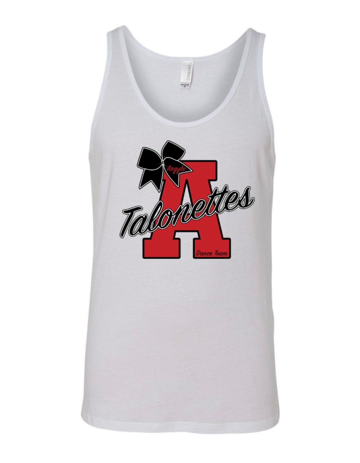 Talonettes BOW A BELLA+CANVAS Jersey Tank - Unisex ADULT - White