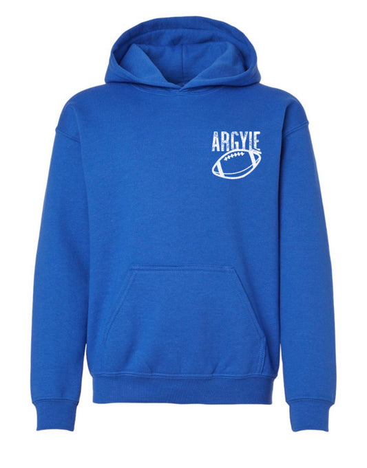 Talonettes FOOTBALL -  Gildan Heavy Blend Hooded Pullover Sweatshirt - YOUTH - Royal