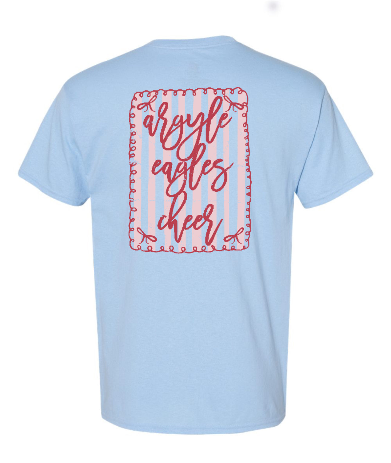 FINAL FEW - ARGYLE BOW Short Sleeve Tee - Youth + Adult - Light Blue