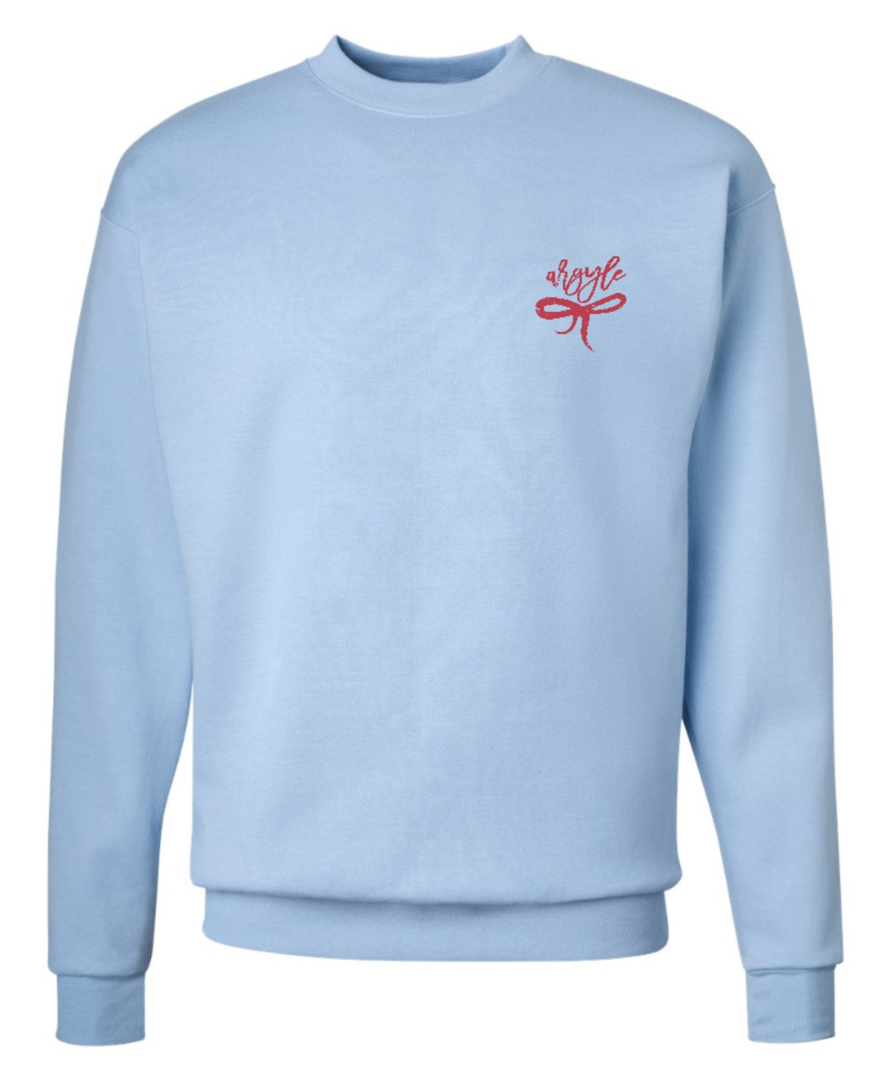 FINAL FEW - ARGYLE BOW Short Sleeve Tee - Youth + Adult - Light Blue