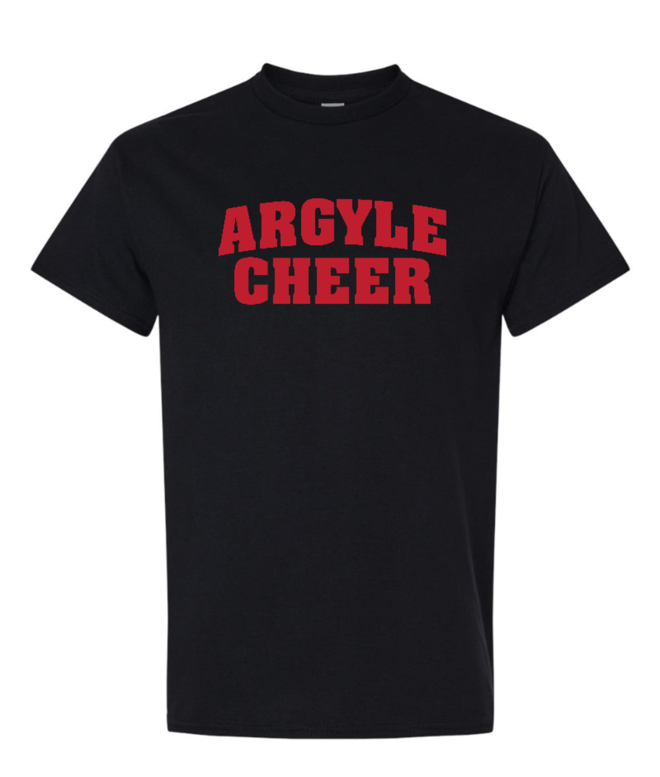 FINAL FEW - ARGYLE CHEER Short Sleeve Tee - Youth + Adult - Solid Black