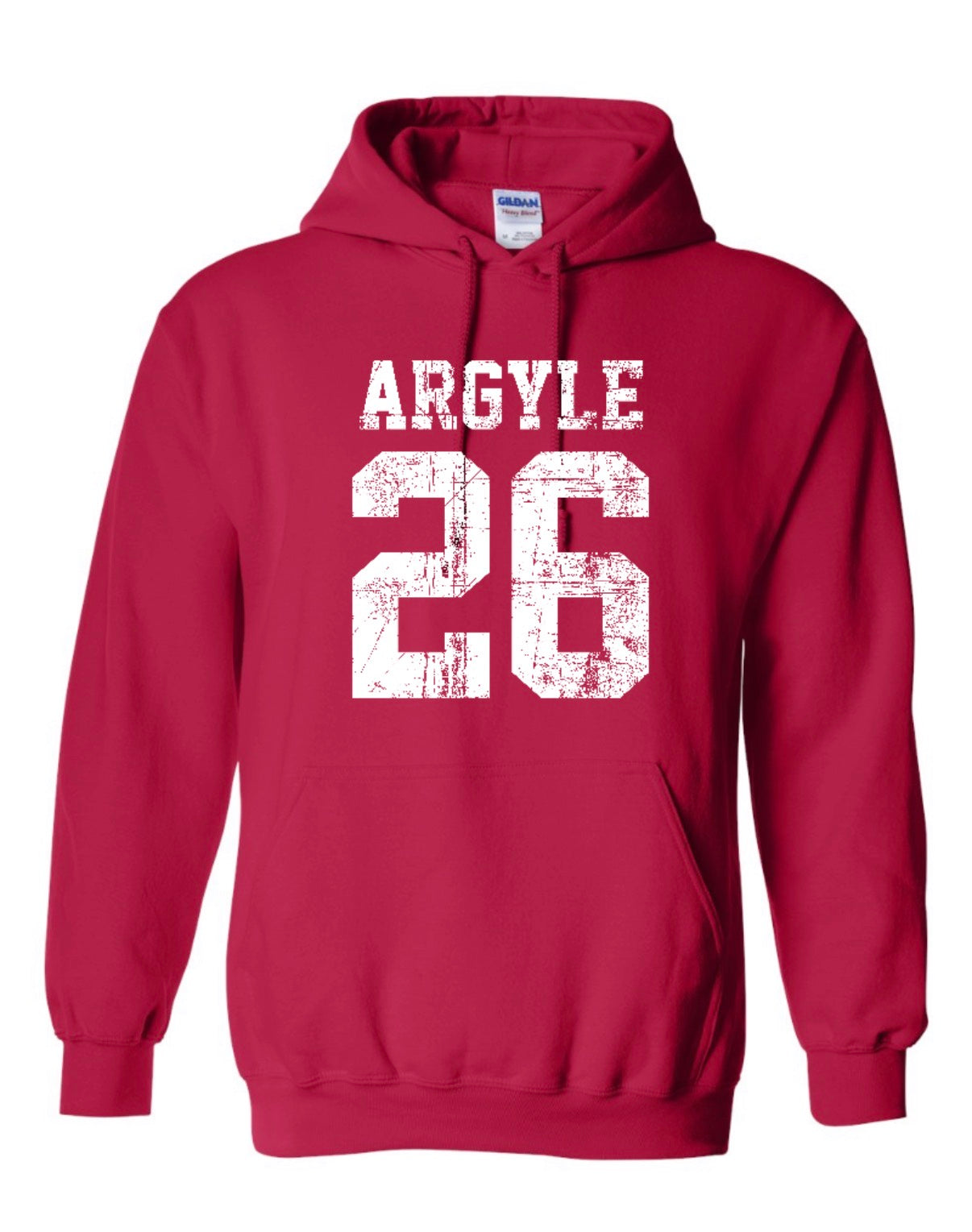 Argyle RED OUT HeavyBlend Hooded Sweatshirt - Adult - Cherry Red