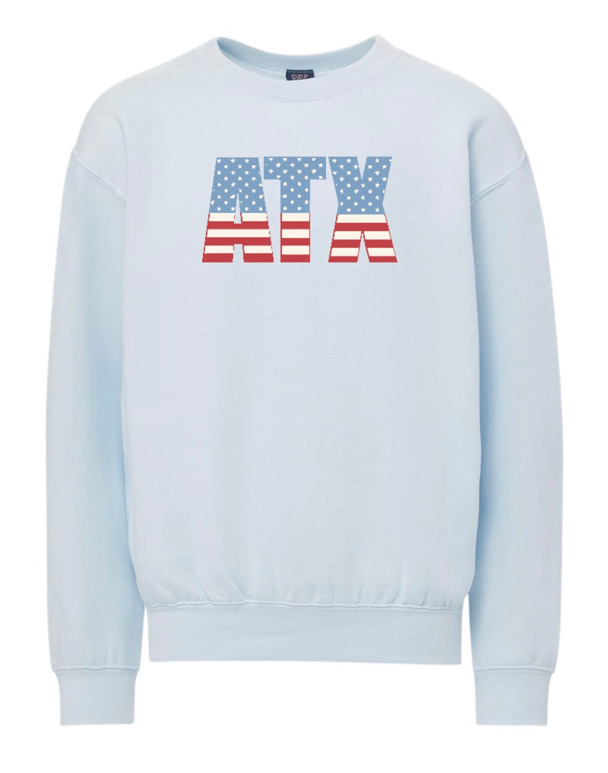 Argyle USA MVSport Vintage Fleece Raglan Crewneck Sweatshirt - Youth + Adult - Arctic Blue