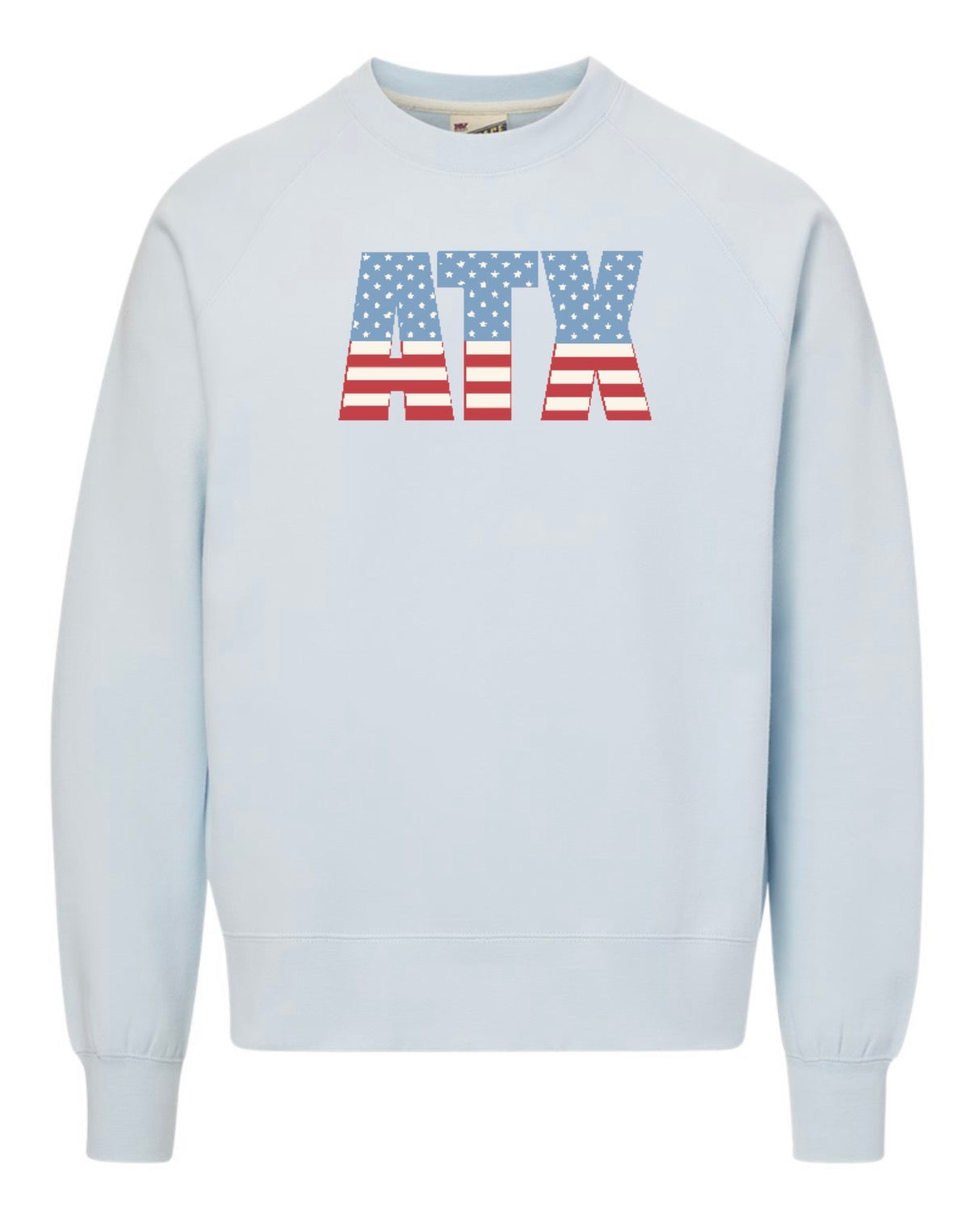 Argyle USA MVSport Vintage Fleece Raglan Crewneck Sweatshirt - Youth + Adult - Arctic Blue