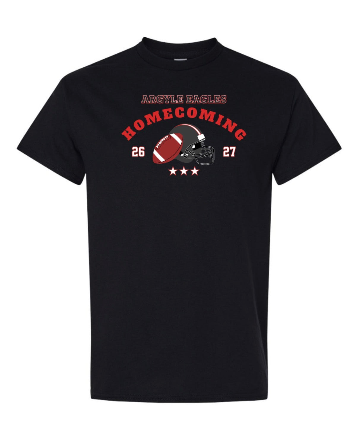 Argyle HOMECOMING HeavyCotton Short Sleeve Tee - Youth + Adult - Black