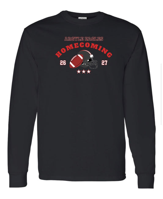 Argyle HOMECOMING HeavyCotton Long Sleeve Tee - Youth + Adult - Black