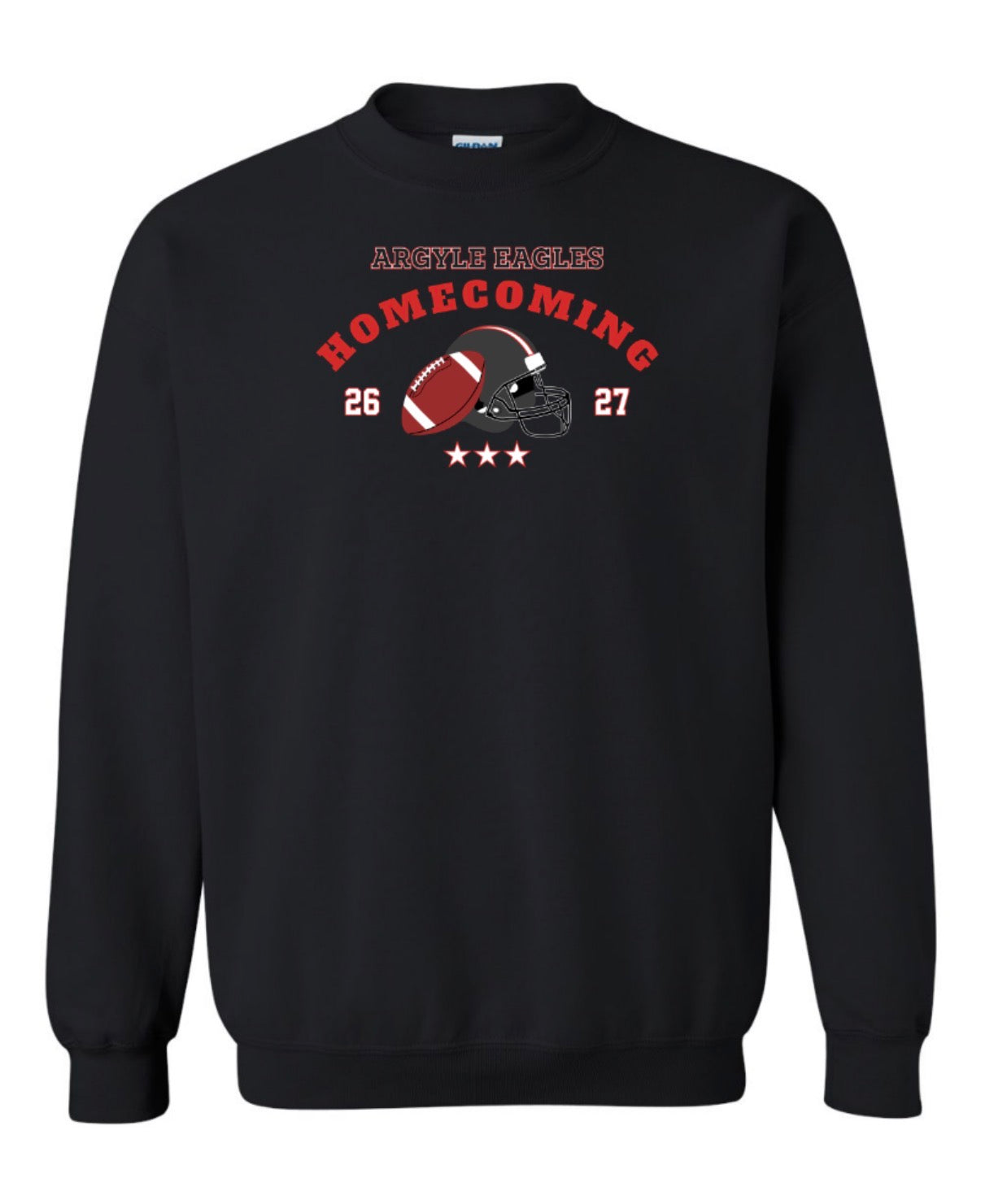 Argyle HOMECOMING HeavyBlend Crewneck Sweatshirt - Youth + Adult - Black