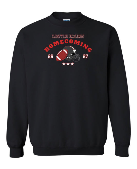 Argyle HOMECOMING HeavyBlend Crewneck Sweatshirt - Youth + Adult - Black