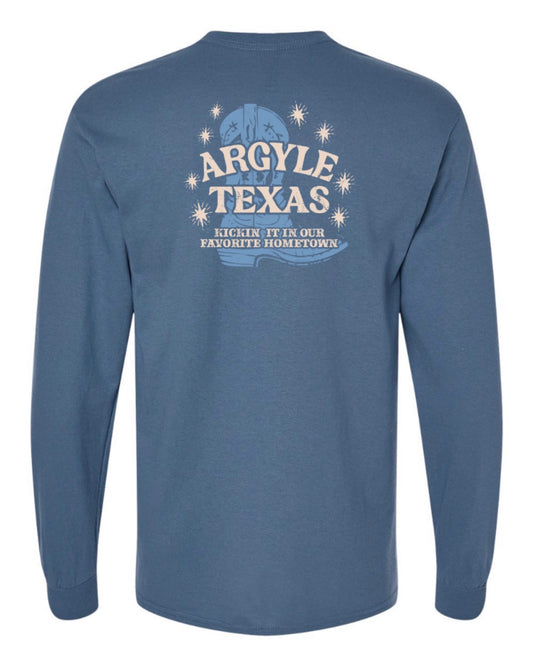 Argyle COUNTRY HeavyCotton Long Sleeve Tee - Adult - Indigo Blue