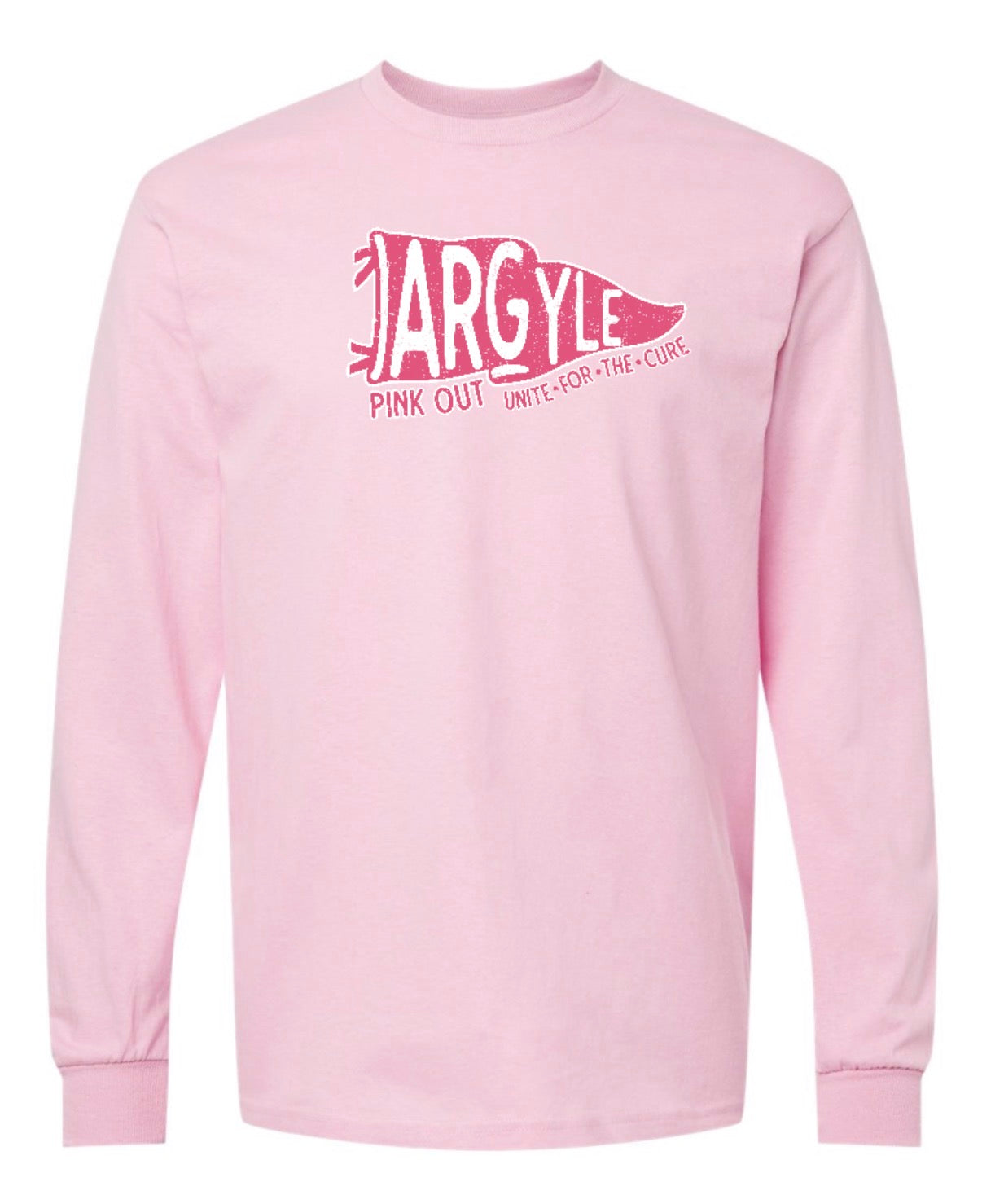 Argyle PINK OUT HeavyCotton Long Sleeve Tee - Adult - Light Pink