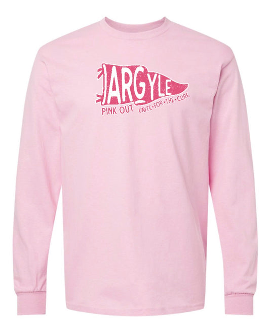 Argyle PINK OUT HeavyCotton Long Sleeve Tee - Adult - Light Pink