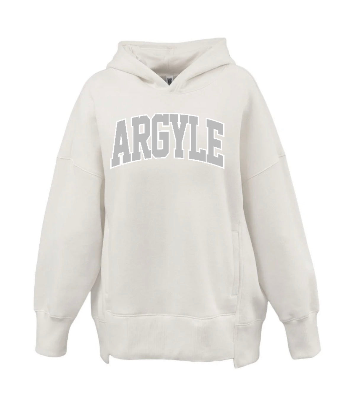 Argyle PUFFY WHITE OUT Pennant Oversized Hoodie Sweatshirt - Adult - Cream White