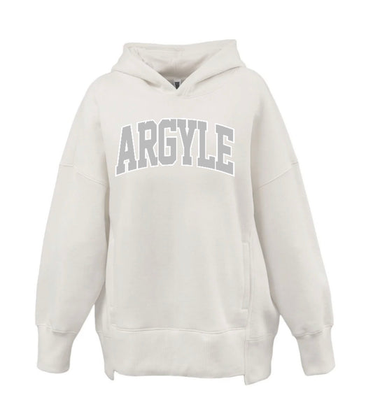 Argyle PUFFY WHITE OUT Pennant Oversized Hoodie Sweatshirt - Adult - Cream White