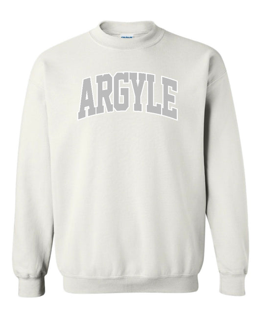 Argyle PUFFY WHITE OUT HeavyBlend Crewneck Sweatshirt - Youth + Adult - White