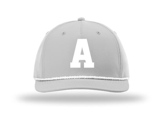 Argyle WHITE OUT "A" Richardson Five-Panel Classic Rope Hat  - Light Grey/White