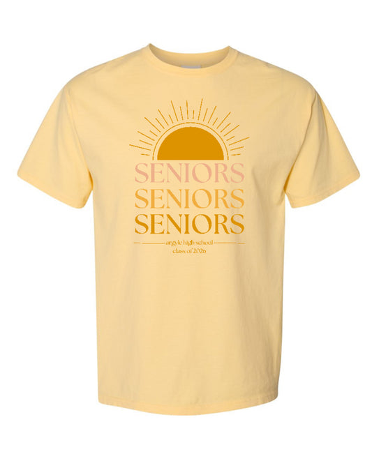 ARGYLEclassof2026 Senior Sunrise-Sunset Short Sleeve - Light Yellow