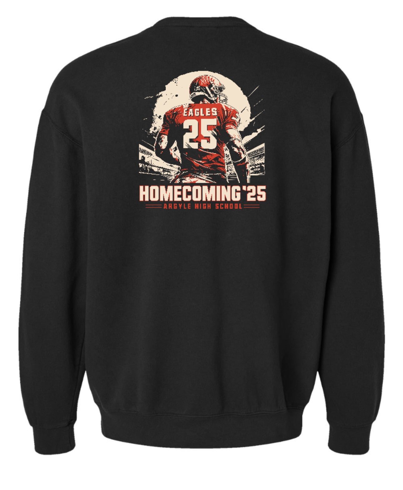 ArgyleCheer Homecoming Spirit Crewneck Sweatshirt - Adult - Black