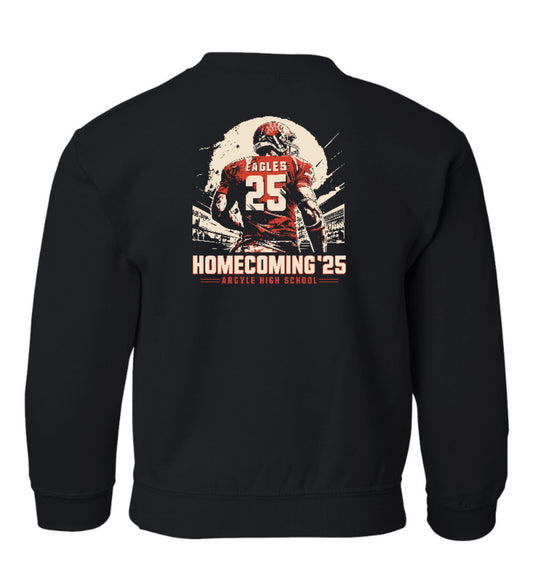ArgyleCheer Homecoming Spirit Crewneck Sweatshirt - Youth - Black