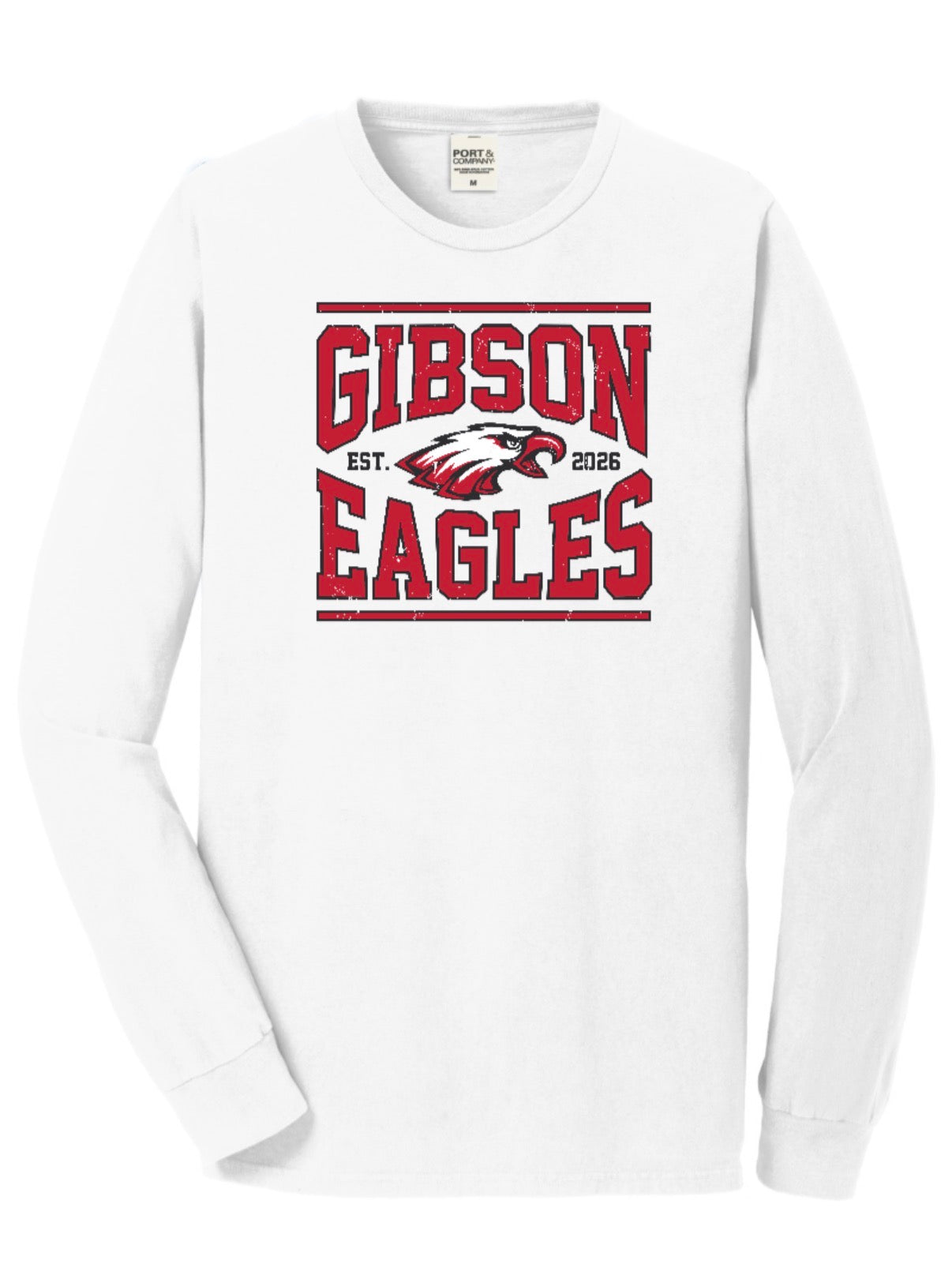 2026 Gibson Tradition - Port&Co Beach Wash Long Sleeve Tee - ADULT - White