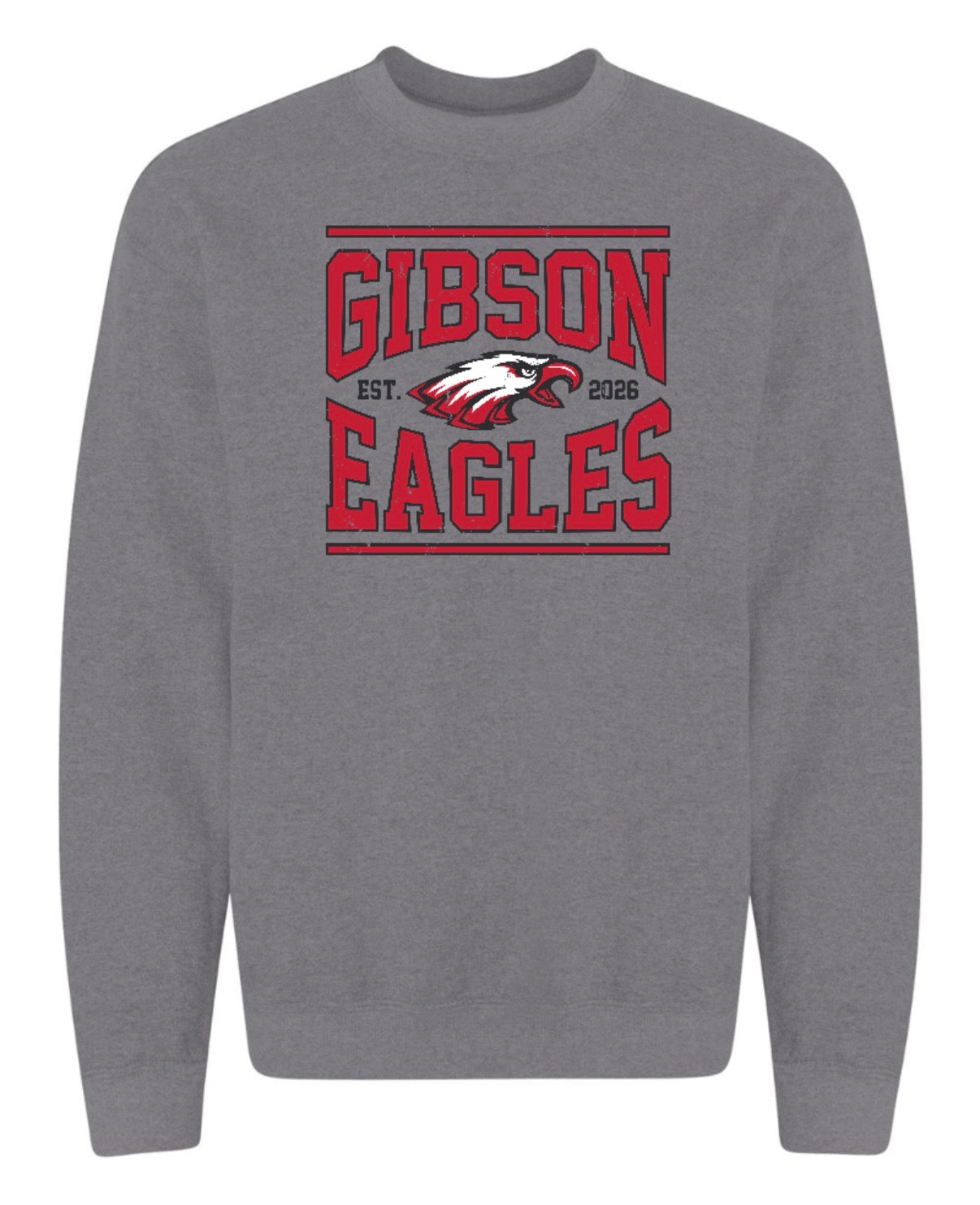 2026 Gibson Tradition - Gildan Heavy Blend Crewneck Sweatshirt - YOUTH + ADULT - Heather Grey