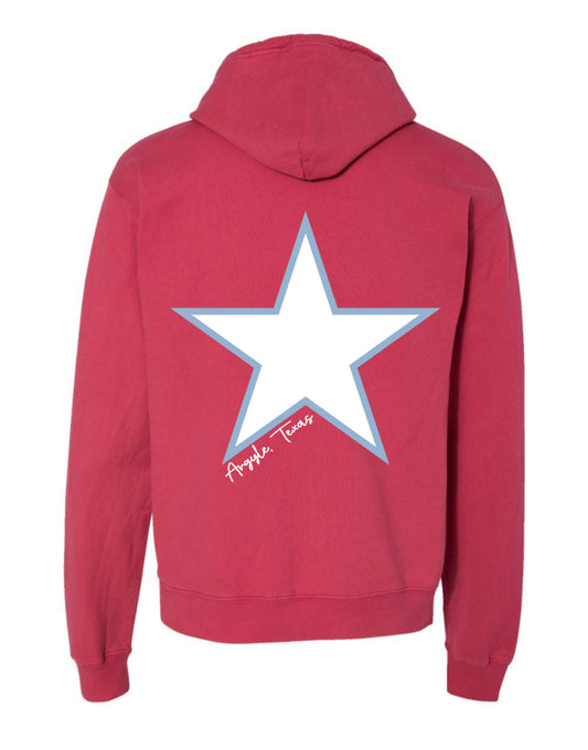 ArgyleCheer USA Spirit Hoodie Sweatshirt - Adult - Crimson Fall