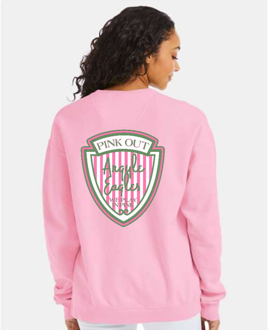 ArgyleCheer Pink Out Spirit Crewneck Sweatshirt - Adult - Cotton Candy