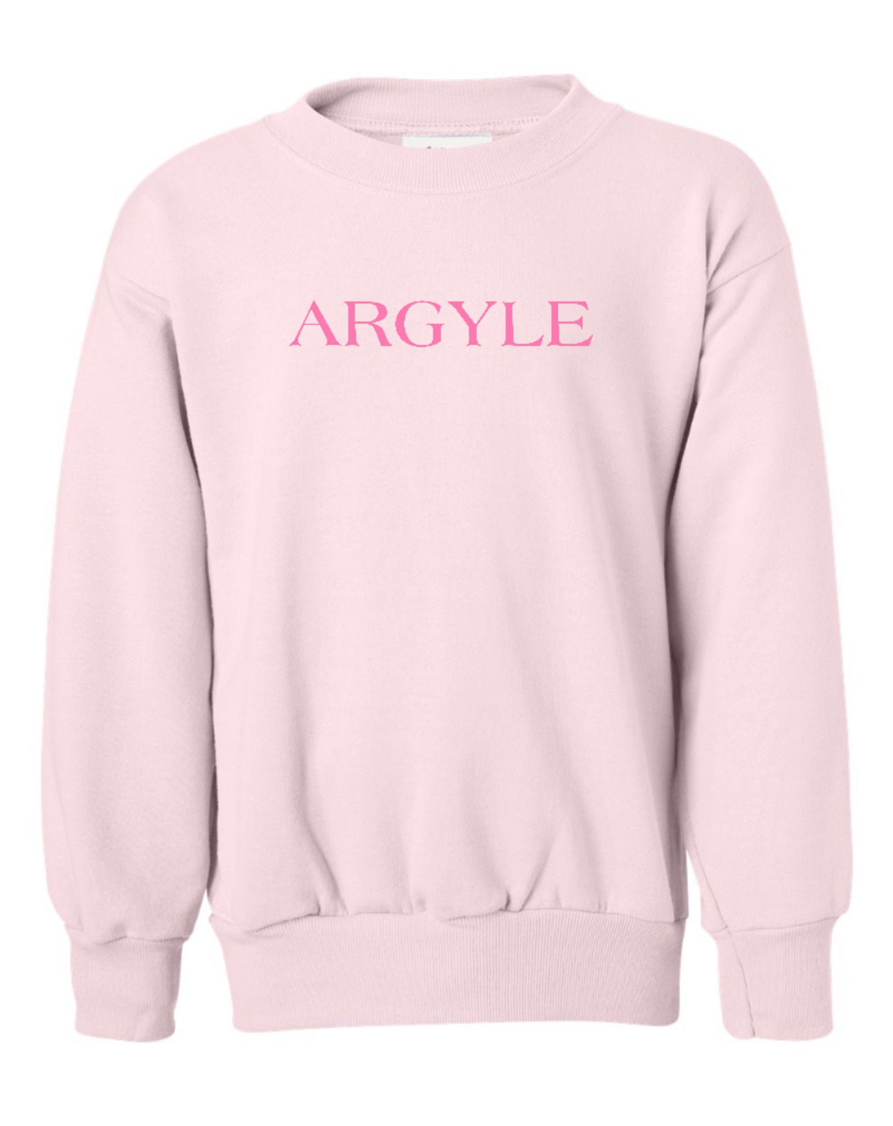 ArgyleCheer Pink Out Spirit Crewneck Sweatshirt - Youth - Pale Pink