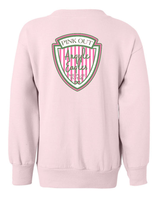 ArgyleCheer Pink Out Spirit Crewneck Sweatshirt - Youth - Pale Pink
