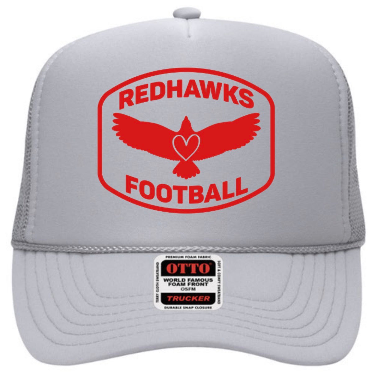REDHAWKSfootball High Profile Foam Trucker - Silver Grey