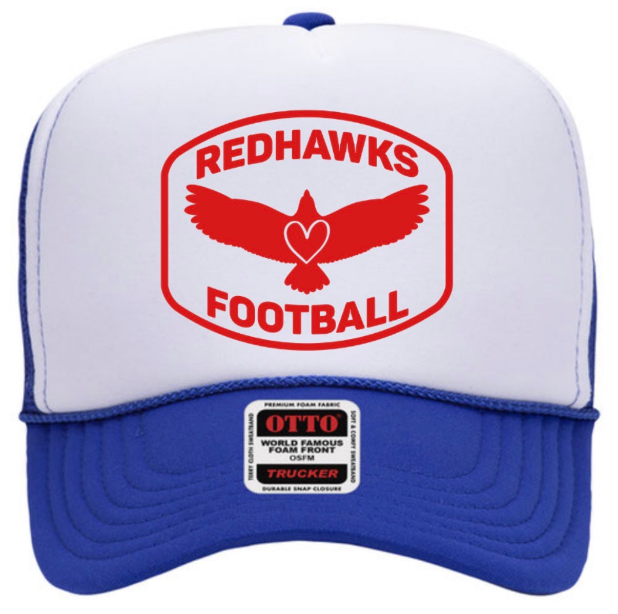 REDHAWKSfootball High Profile Foam Trucker - Royal Blue/White