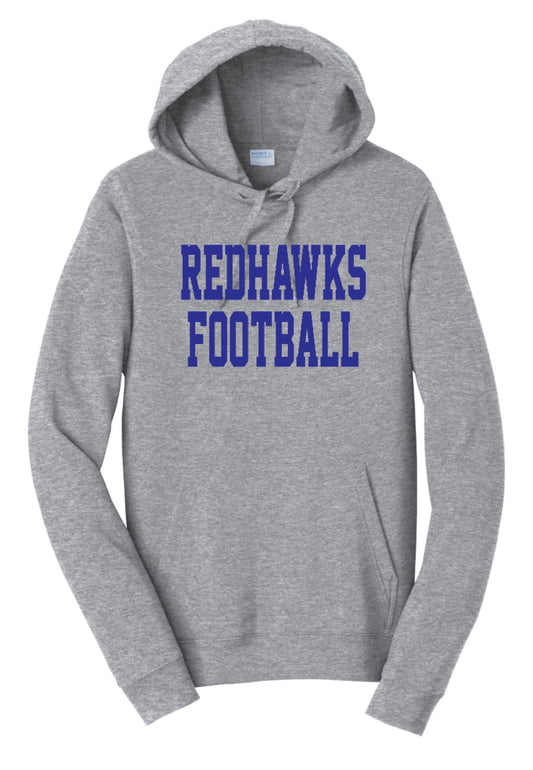 REDHAWKSfootball Port&Co Fan Favorite Hoodie Sweatshirt - Youth + Adult - Athletic Heather
