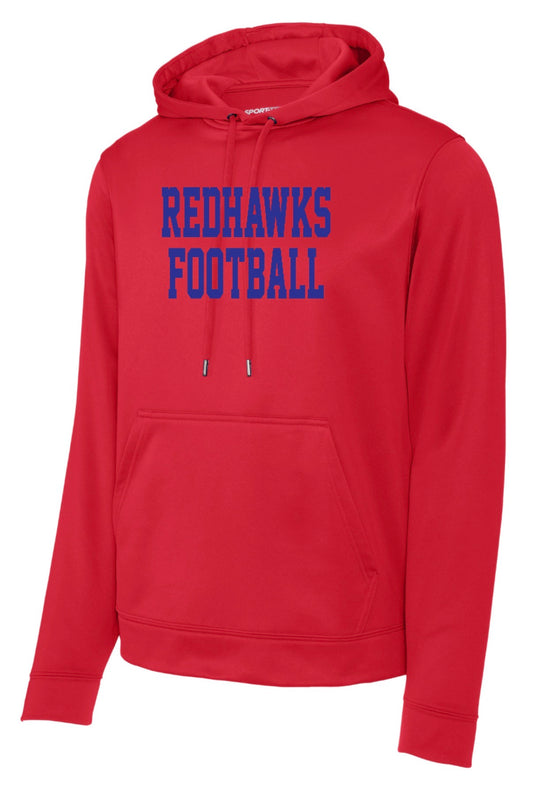 REDHAWKSfootball Sport-Tek Sport-Wick Fleece Hooded Sweatshirt - Youth + Adult - Deep Red